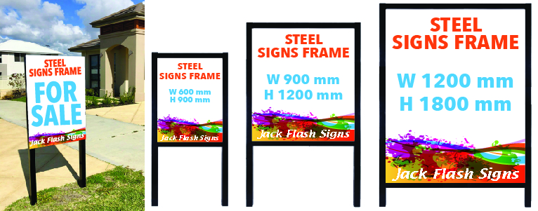 Powder-coated steel sign frame Jack Flash Signs